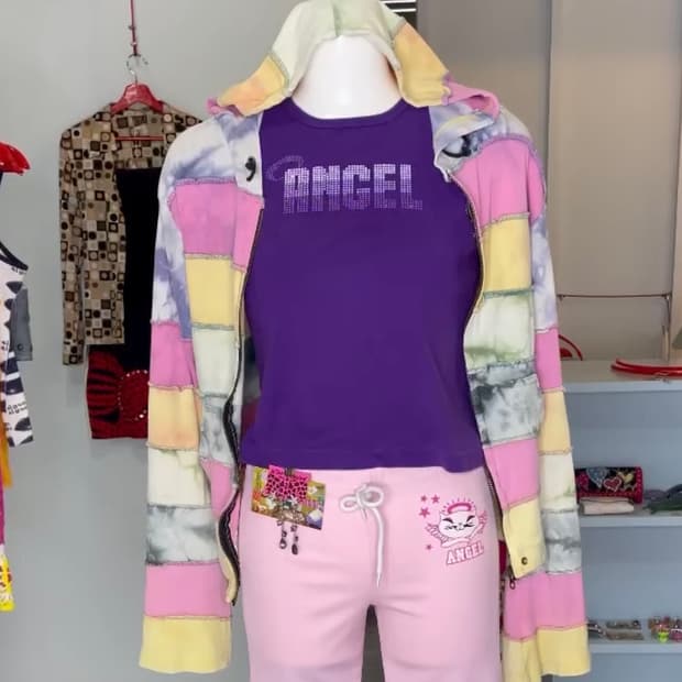 harajuku layered Zip-Up Hoodie