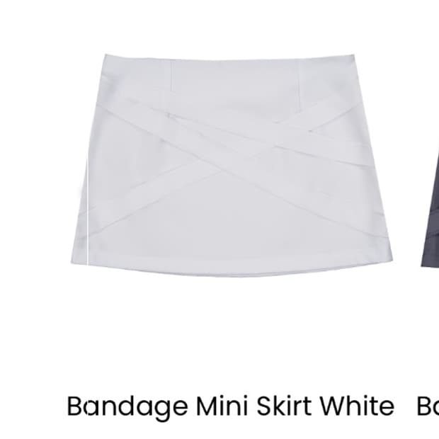 오스하이 bandage mini skirt white