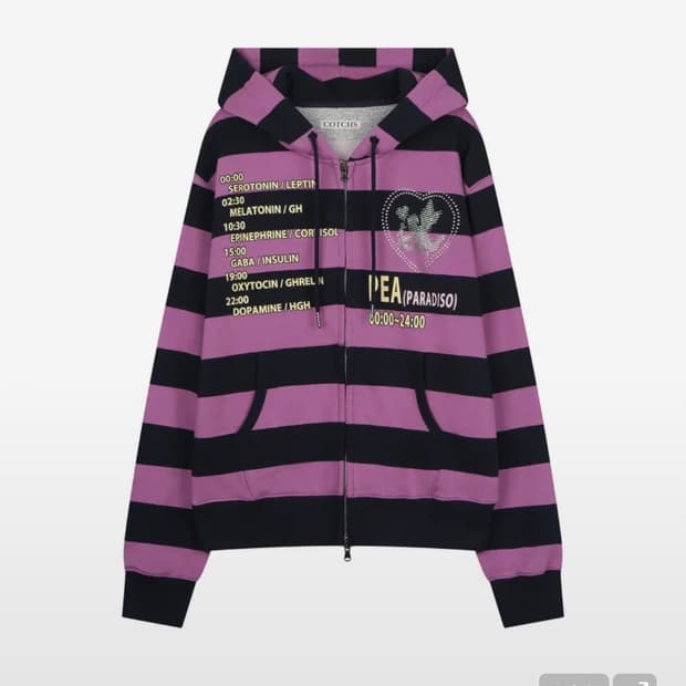 카치스 cotchs TIME TABLE HOODED ZIP UP후드집업