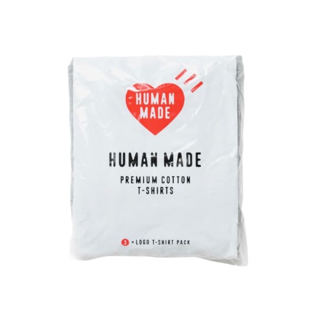 (새상품, L) 휴먼메이드 로고 그레이 티셔츠(3개 세트)