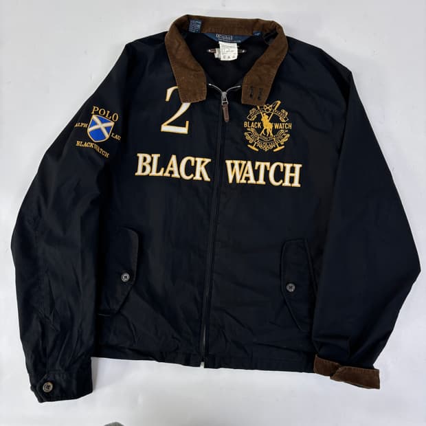 폴로 블랙와치 블루종 자켓