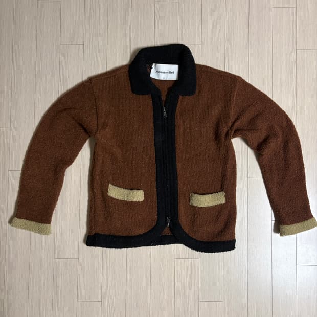 앤더슨벨 지퍼 니트 가디건 브라운 XL