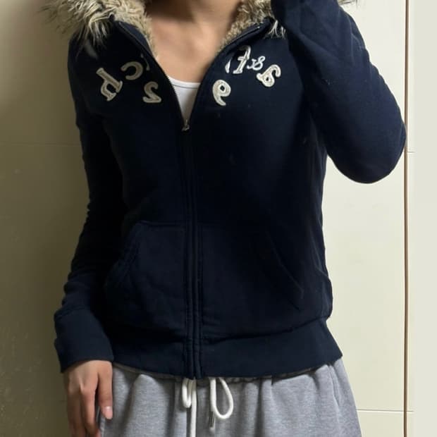 아베크롬비 풀 퍼 울프조 y2k 후드집업 네이비 