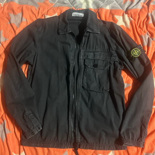 스톤아일랜드 107WN 올드이펙트 오버셔츠 블랙 20FW