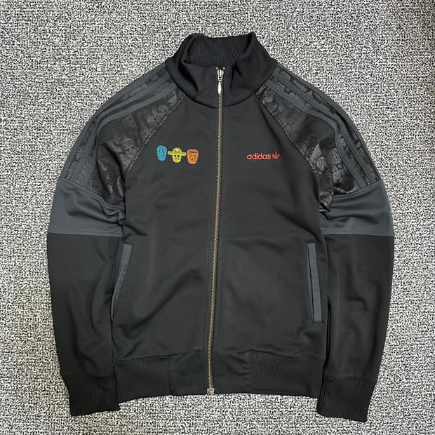 (95) 아디다스 스컬 해골 자수 트랙탑 져지