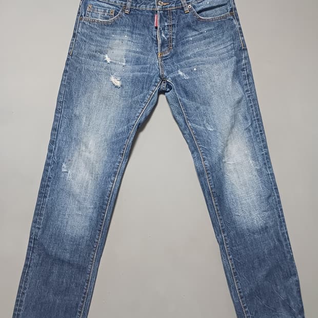 [34] 디스퀘어드2 멀티페인팅 레드탭 레귤러진 청바지