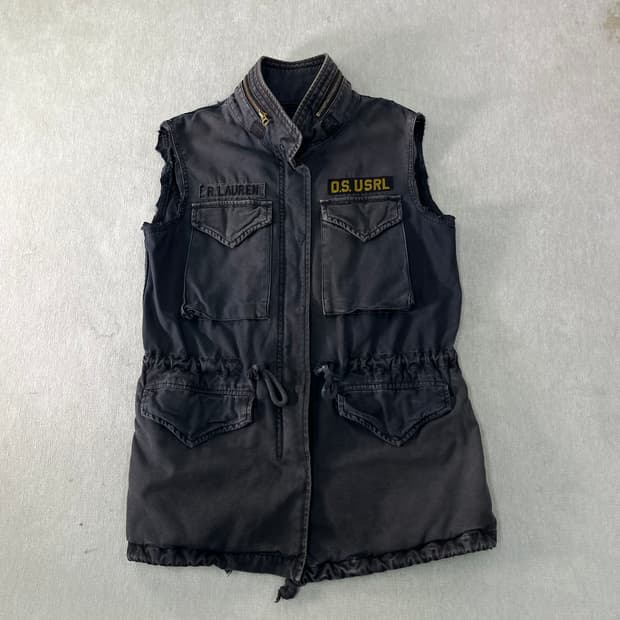 95 폴로랄프로렌 데님앤서플라이 성조기 야상 조끼 자켓