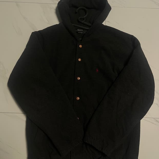 폴로 올드스쿨 후드 가디건 차콜