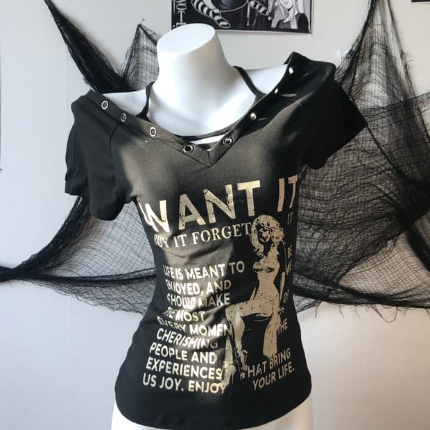 00s punk layered printing halfsleeve