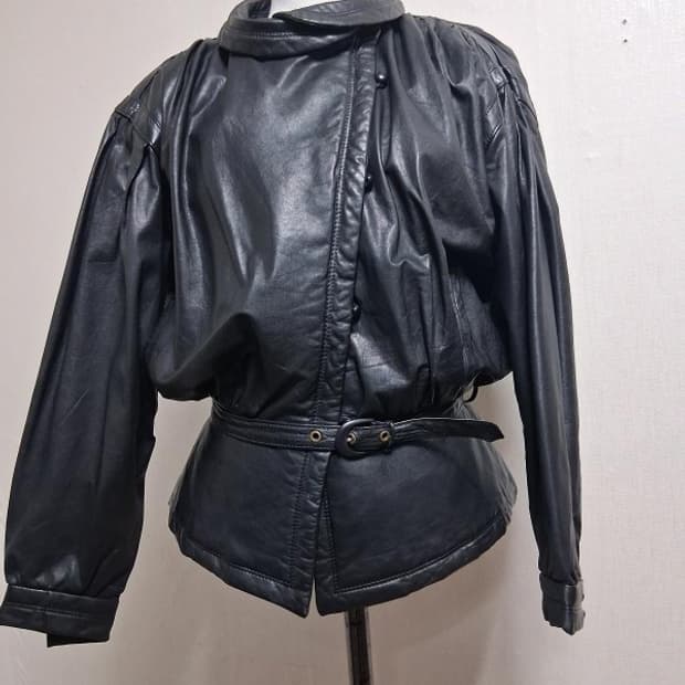 일본빈티지 짙은비둘기그레이 레트로가죽쟈켓 소가죽 여성5566까지
