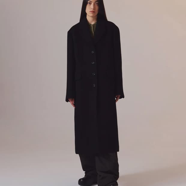 (중고/S) 인사일런스 우먼 피크드 싱글 코트 블랙 S