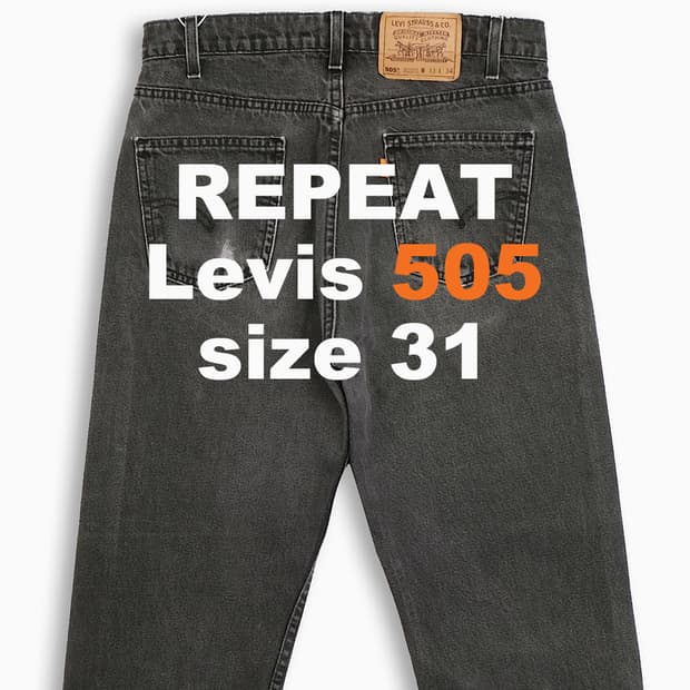 리바이스 505 오렌지탭 흑청 90s USA 31인치 OR5053369