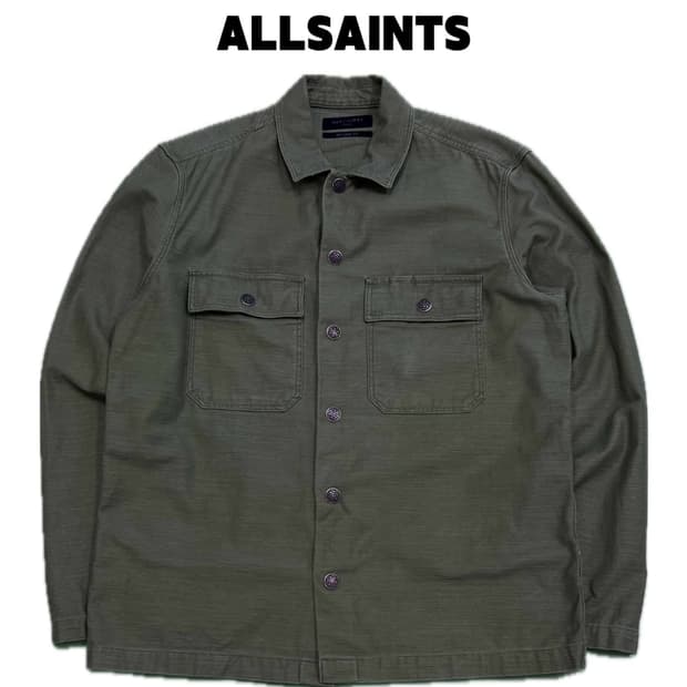 (S) 올세인츠 릴렉스핏 밀리터리 버튼 셔츠