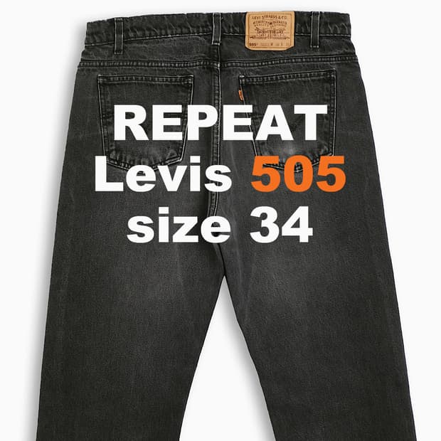 리바이스 505 오렌지탭 흑청 90s 34 인치 OR50536162