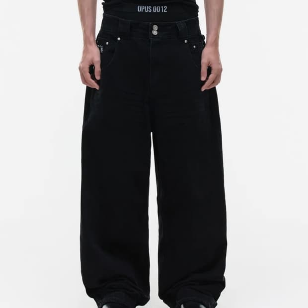 OPUS 0012 리퀴드 데님팬츠 블랙 m