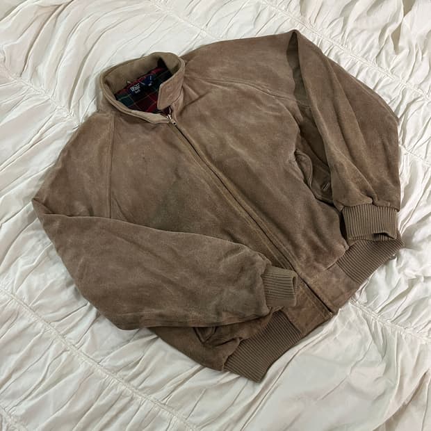 90s 폴로 스웨이드 헤링턴 자켓 XL 베이지