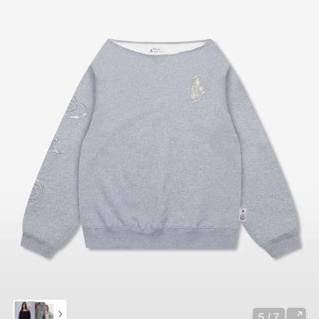 루나키후 구르구르 아플리케 원숄더 맨투맨