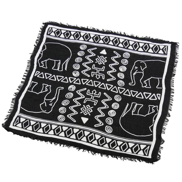 YOHJIYAMAMOTO 패턴프린지 스톨 스카프 