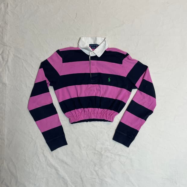 폴로 크롭 럭비셔츠