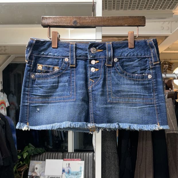 트루릴리전 데님 마이크로 스커트