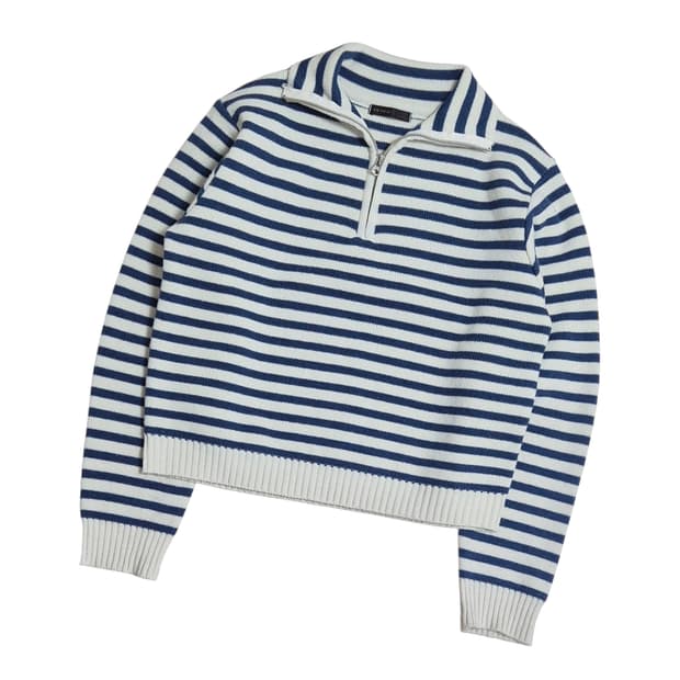 KNITPIA 반집업 스트라이프 니트