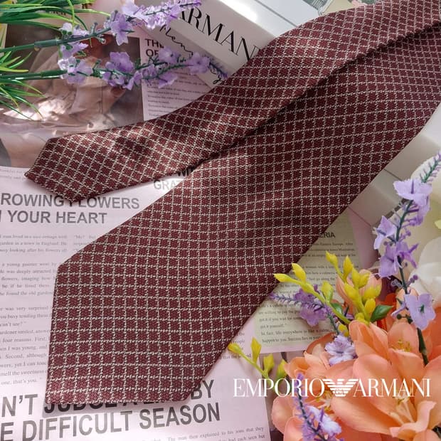 엠포리오 아르마니 실크&울 다이아 넥타이 9.9cm A+등급 K1140
