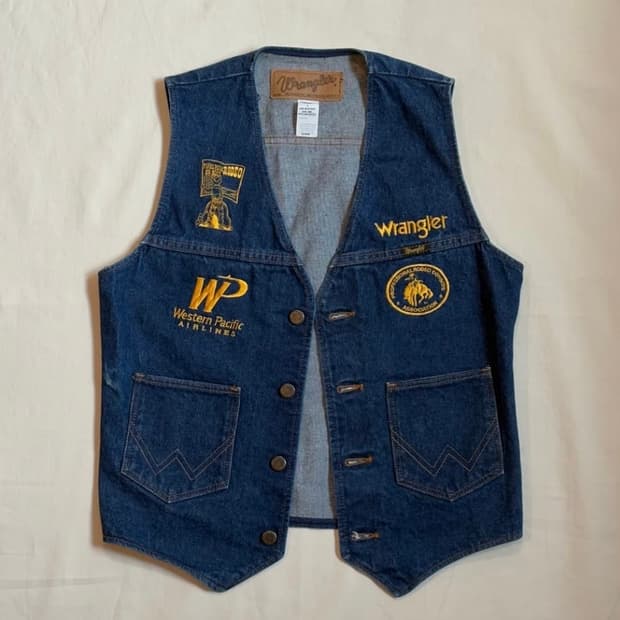 (S/44반)  80s WRANGLER 랭글러 데님 웨스턴 베스트