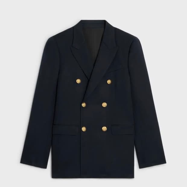 [강동원님 착용] 셀린느 20ss 네이비 금장 버튼 자켓