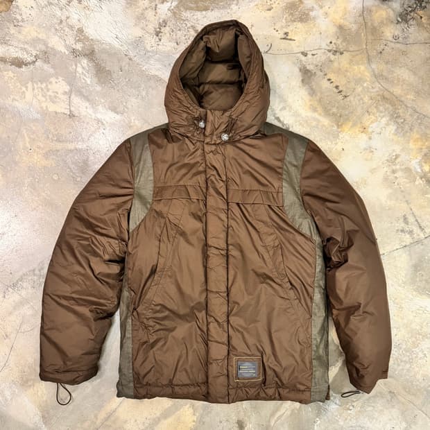 디젤 후드 패디드 다운 자켓 브라운