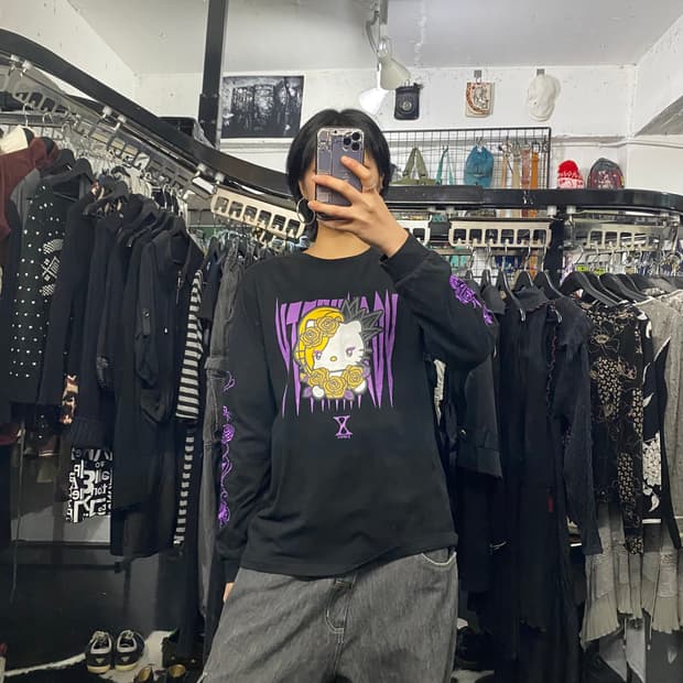 Yoshikitty 퍼플 장미자수 롱슬리브