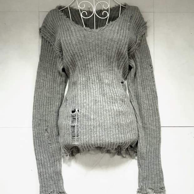 그런지 y2k 데미지 니트