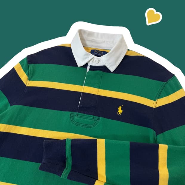 신형 폴로 랄프로렌 단가라 럭비티셔츠 