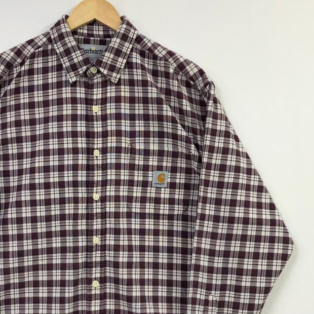 XL 칼하트 체크 워크 셔츠