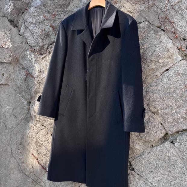 마에스트로 캐시미어 싱글 코트 블랙 B85