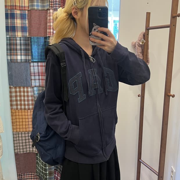 갭 네이비 후드집업