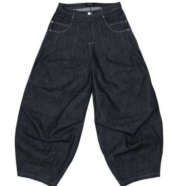 JUMBO dart wide pants raw denim