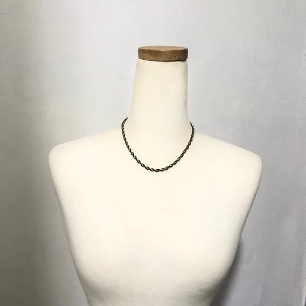 빈티지 블랙 꽈배기 포인트 목걸이 긱시크 오리엔탈 갸루 펑크 모리걸