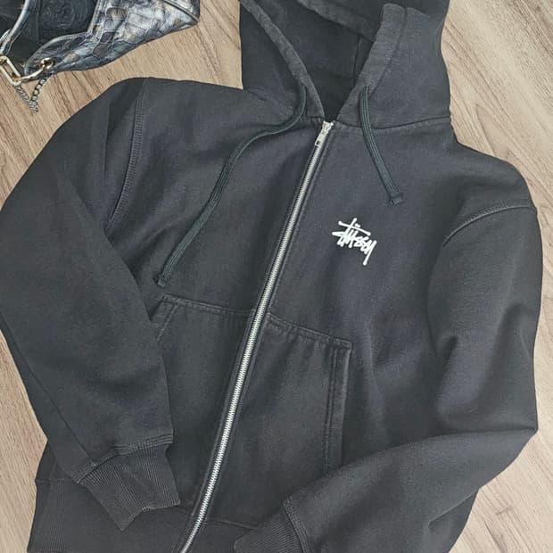 [정품/S] 스투시 후드집업 블랙 
