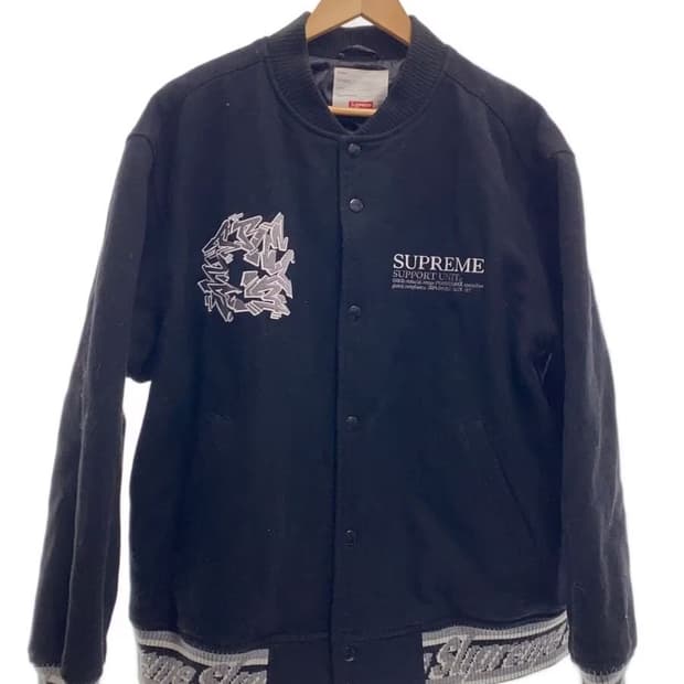 Supreme Support Unit Varsity Jacket Blac