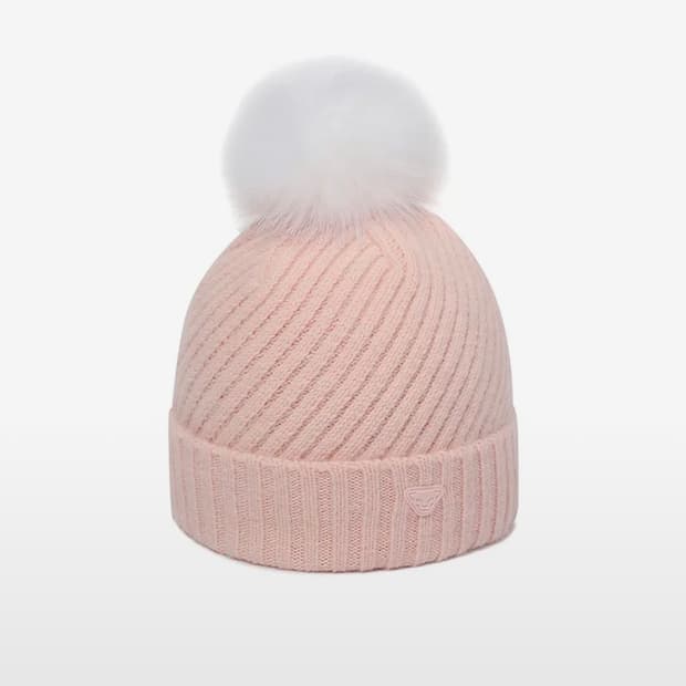 새상품 다이나핏 방울 겨울 비니 핑크 털 모자 y2k