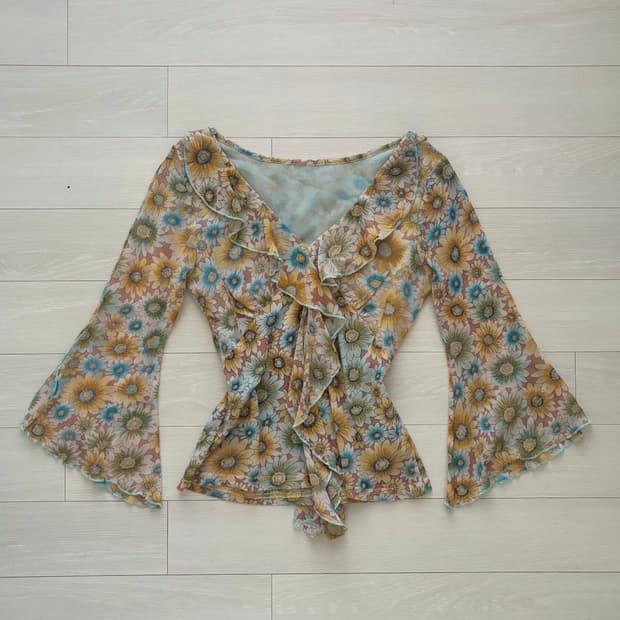 오리엔탈 글리터 블라우스