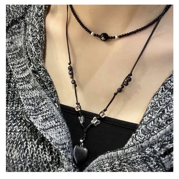 호디에파르바 하트 펜던트 나비 키치 목걸이