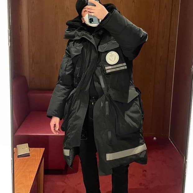 (105-110)브이넥러브 야상 덕다운 패딩