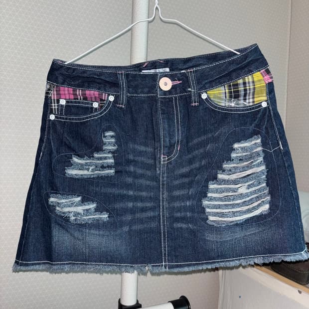 cloza 데미지 데님 스커트