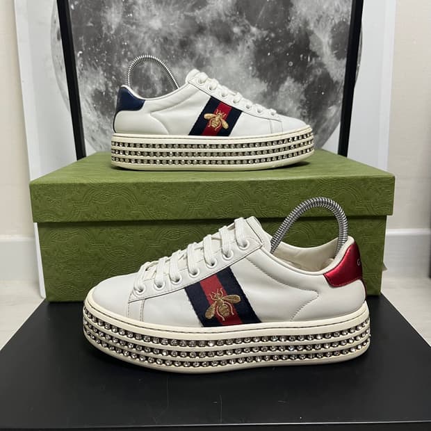 정품 34) 구찌 크리스탈 플랫폼 에이스 스니커즈 220~225
