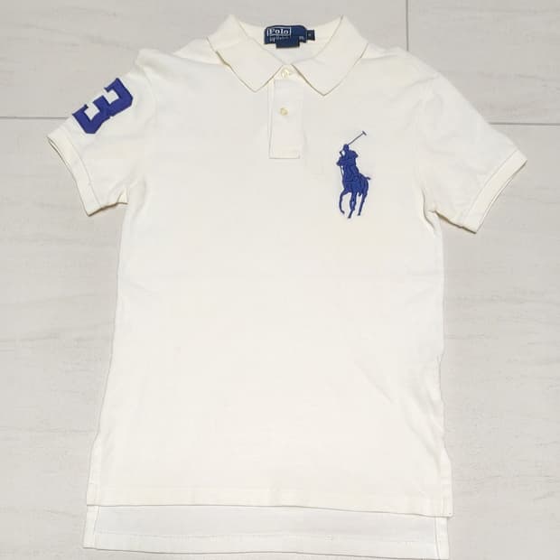 폴로 빅포니 화이트 블루 로고 PK s
