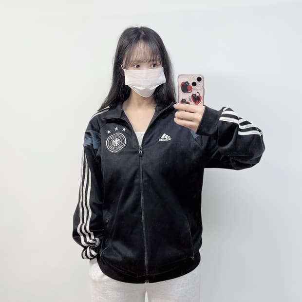 아디다스 독일 트랙탑 져지 블랙 실버