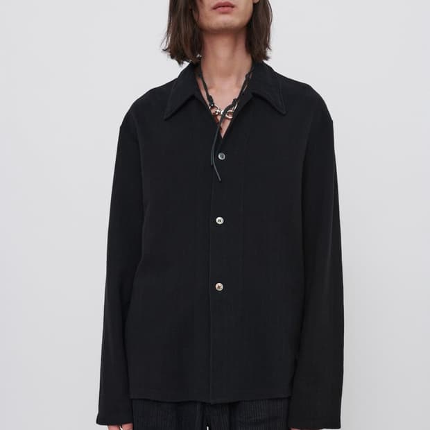 아워레가시 와플 립 리트리트 셔츠 자켓 블랙 48