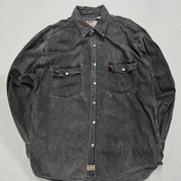 [L] 리바이스 그레이 데님 웨스턴 스냅 셔츠