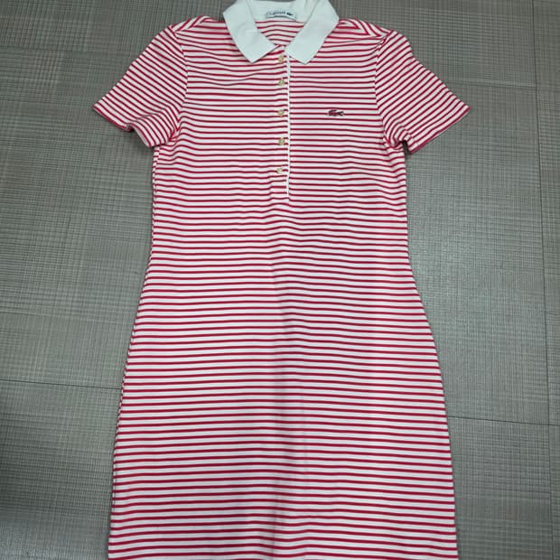 라코스테 스트라이프 반팔 원피스